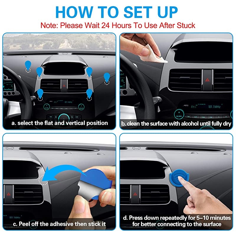 Phone Grip for Socket Holder,  2 Pack Silicone Car Phone Mount Adhesive for Collapsible Grip & Stand with 3M Adhesive Replacement for Car Dashboard, Desk, Wall, Home, Office and More Blue