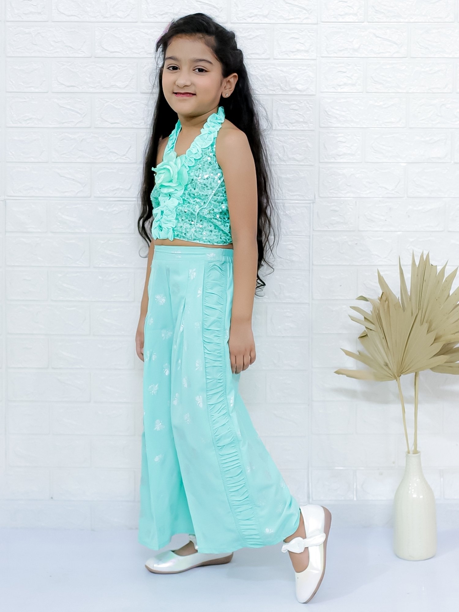 TWISHA Green Sequence Clothing Set