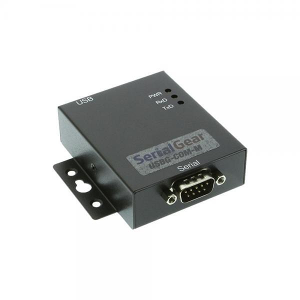 Coolgear USB 2.0 to Serial High-Speed RS-232 Industrial Adapter Metal case with DIN-Rail Bracket
