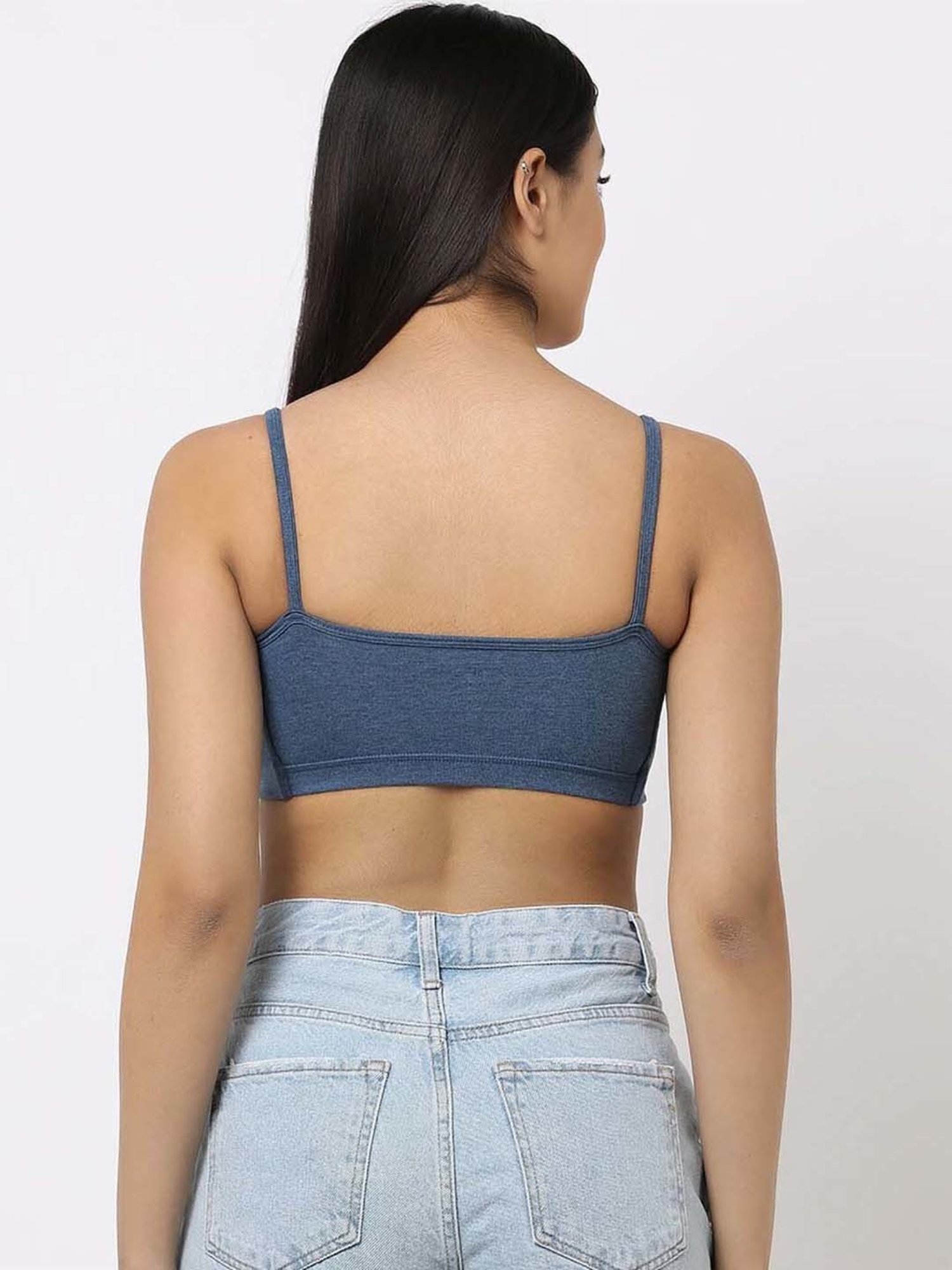 AROUSY Blue & Black Cotton Beginner's Bra - Pack Of 2