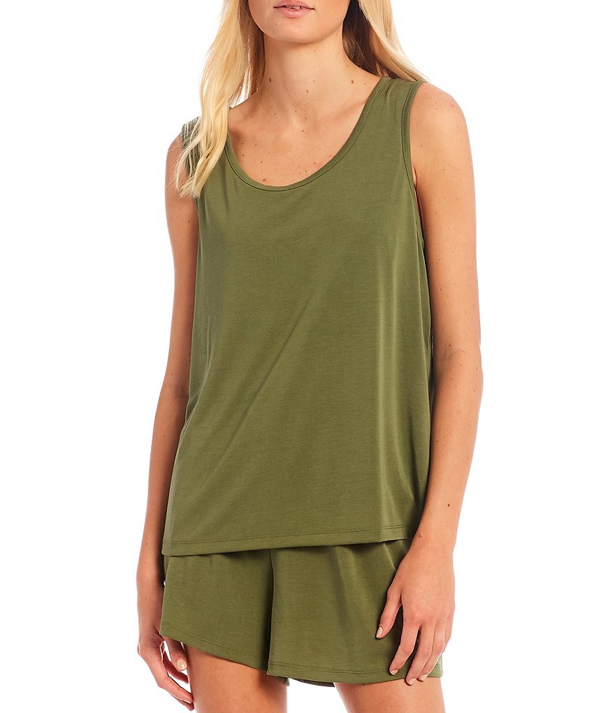Nottibianche Easy Essentials Solid Jersey Knit Sleep Scoop Neck Sleeveless Coordinating Tank