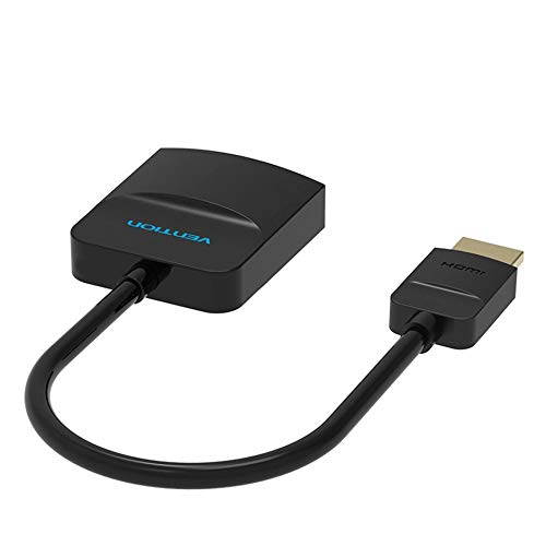 HDMI to VGA Adapter, Gold Plated Active HDMI to VGA Converter(Male to Female) with Audio and Power Supply Digital Audio Video Adapter for TV Stick,Laptop,Raspberry Pi,Xbox,PS4