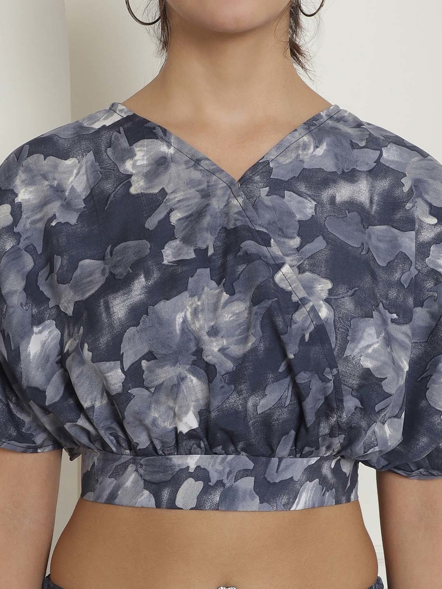 Indian Needle Grey Crop Top & Pant Set