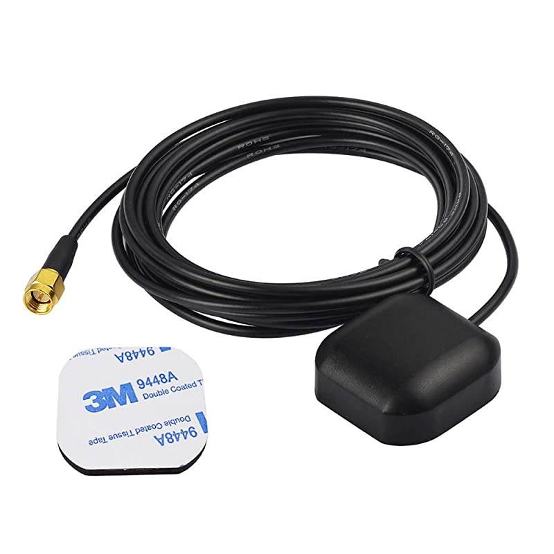 Vehicle Waterproof Active GPS Navigation Antenna with SMA Male Connector for Car Stereo Head Unit GPS Navigation System Module Truck Marine Boat GPS Tracker Locator Real Time Tracking