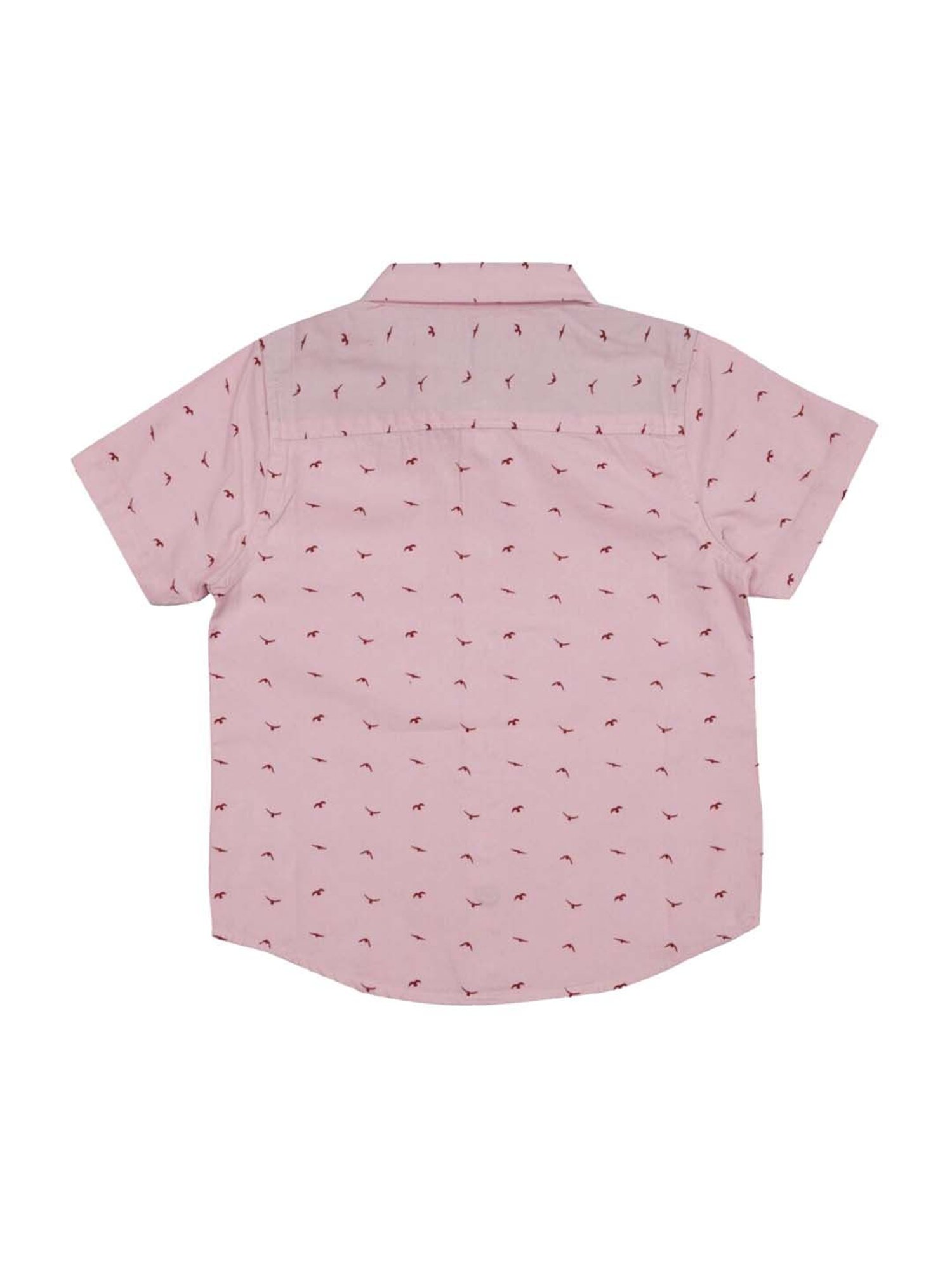 Manet Kids Pink Cotton Printed Shirt