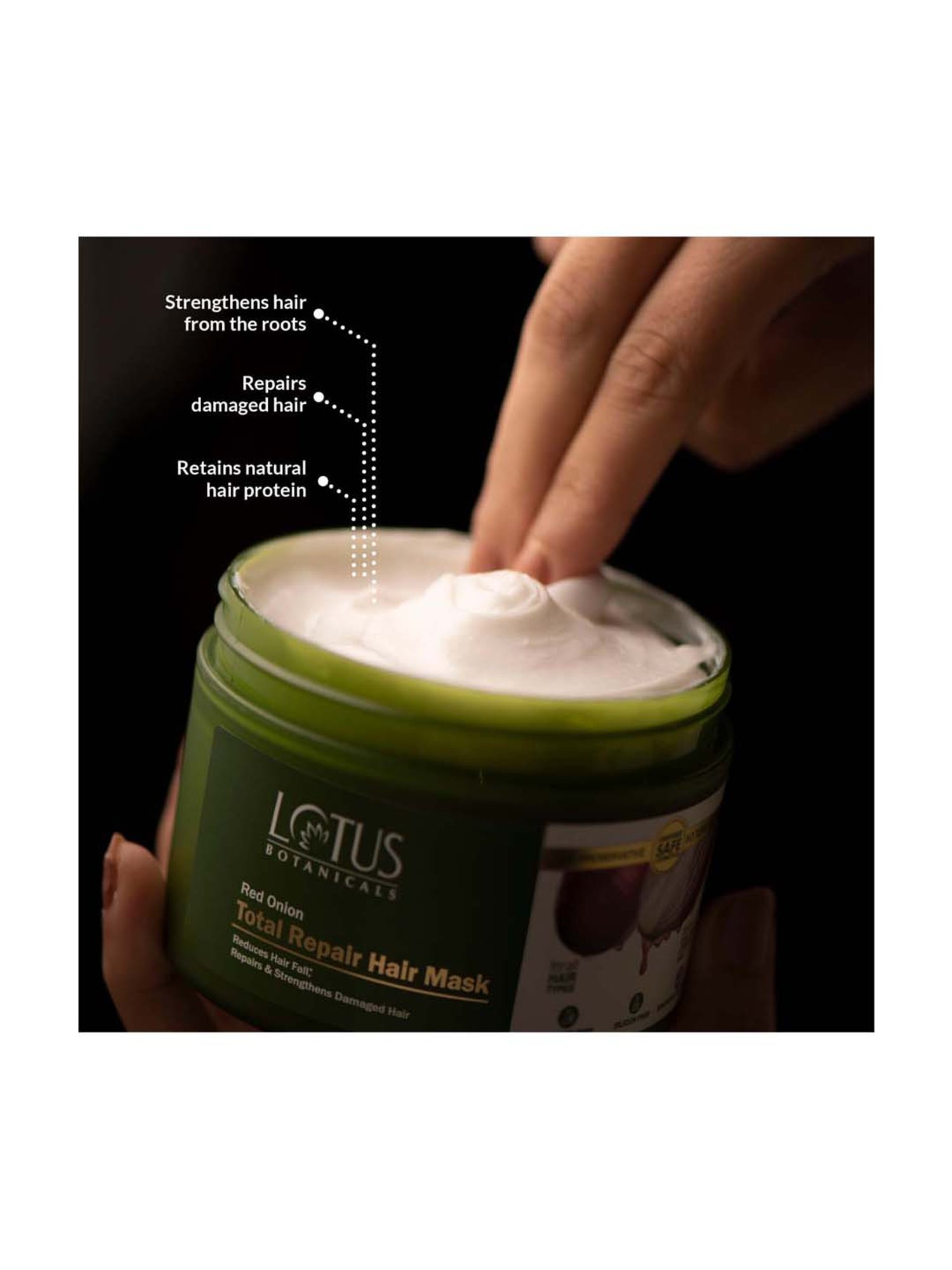 Lotus Botanicals Red Onion Total Repair Hair Mask - 200 gm