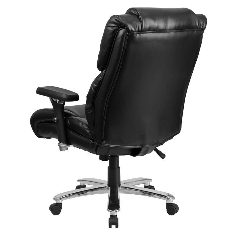 HERCULES Series 24/7 Intensive Use Big & Tall 400 lb. Rated Black LeatherSoft Executive Lumbar Ergonomic Office Chair