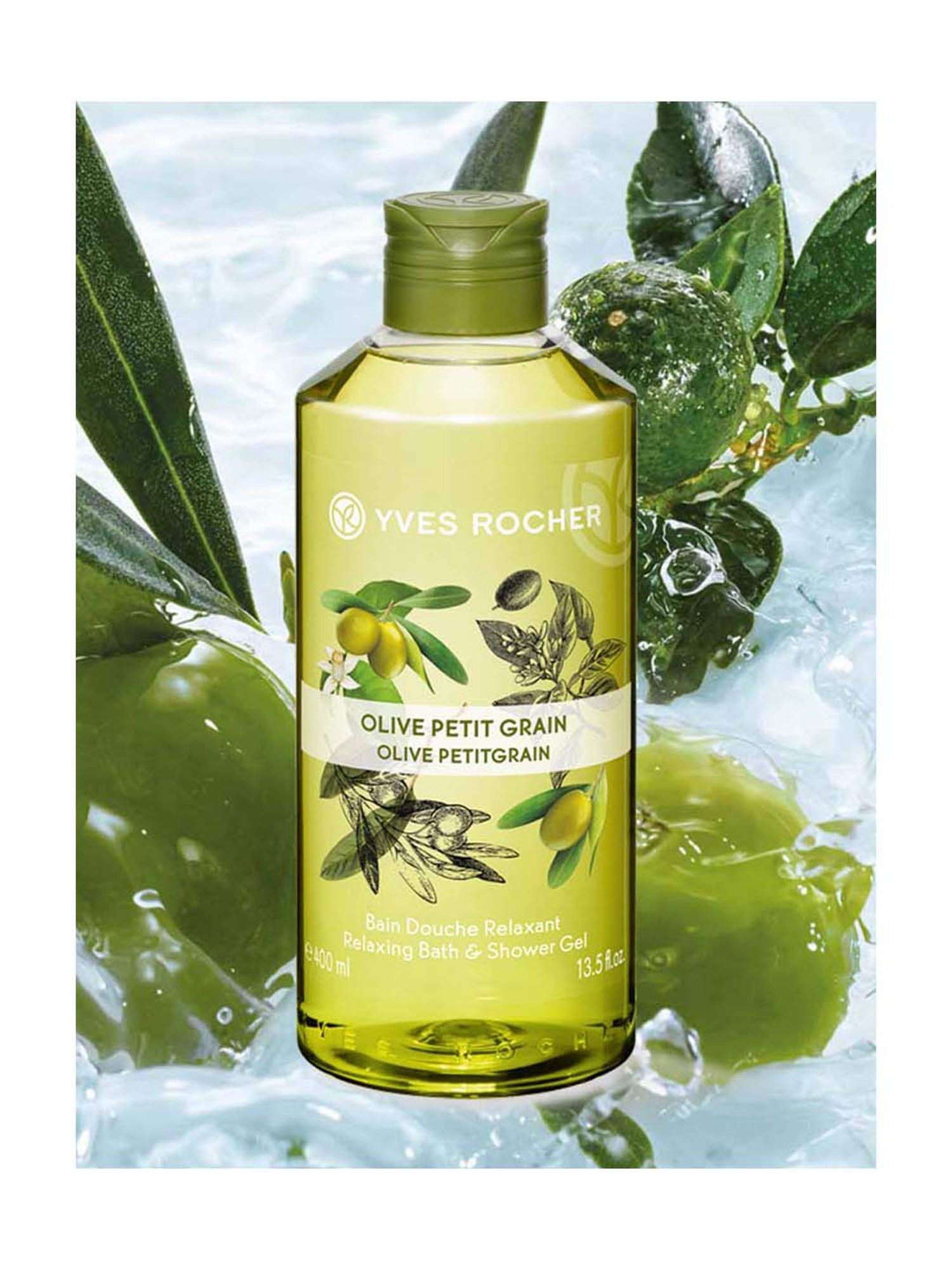 YVES ROCHER Relaxing Bath & Shower Gel Olive Petit Grain - 400 ml