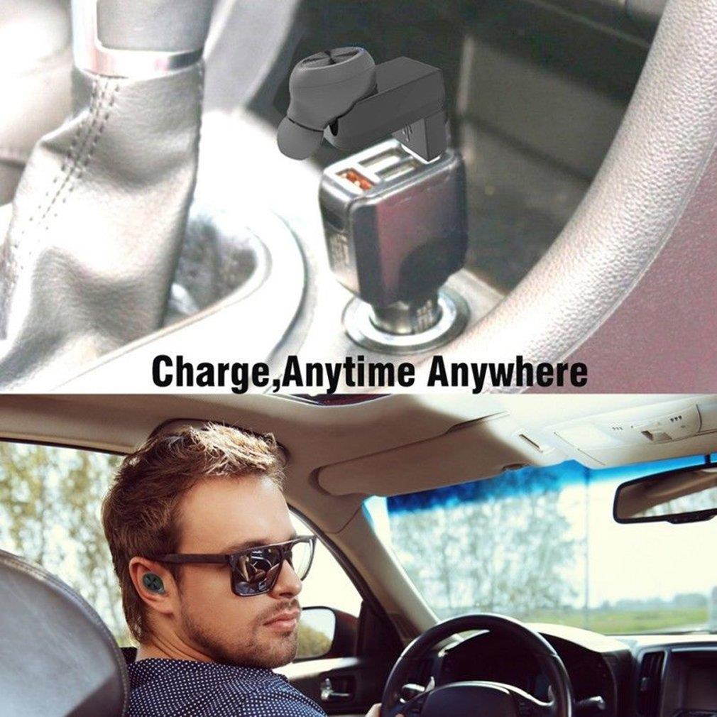 Mini USB Magnetic Charging Bluetooth Wireless Earphone In-ear Stereo Earbuds Hand-free Headset With Microphone For Smartphone