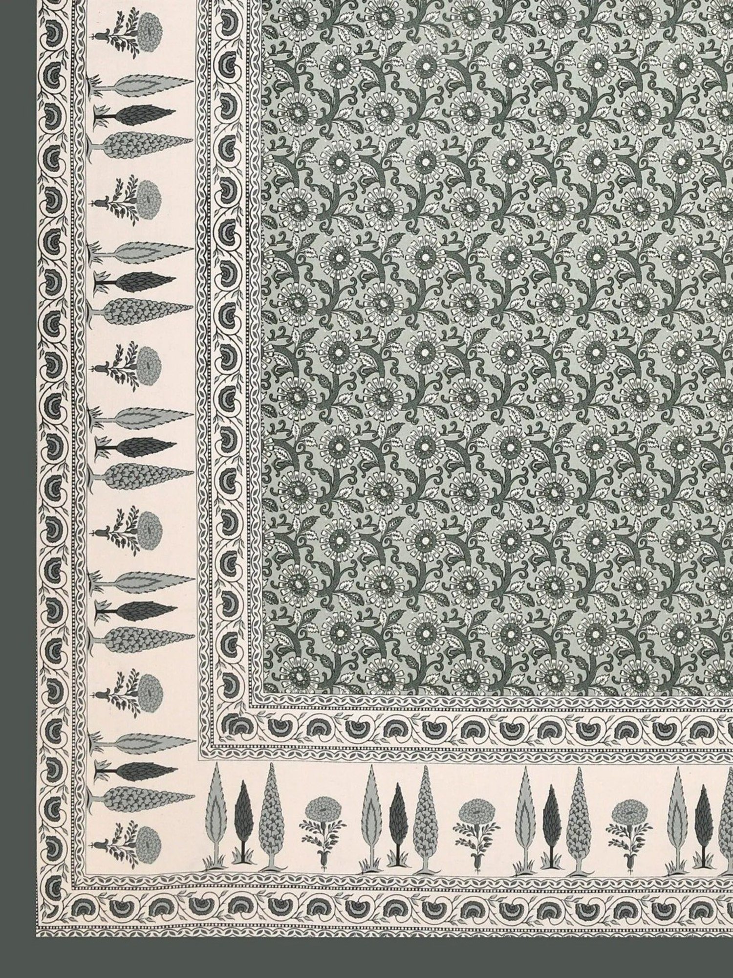 Living Roots Floral Green 300 TC Cotton Blend Bedsheet with 2 Pillow Covers