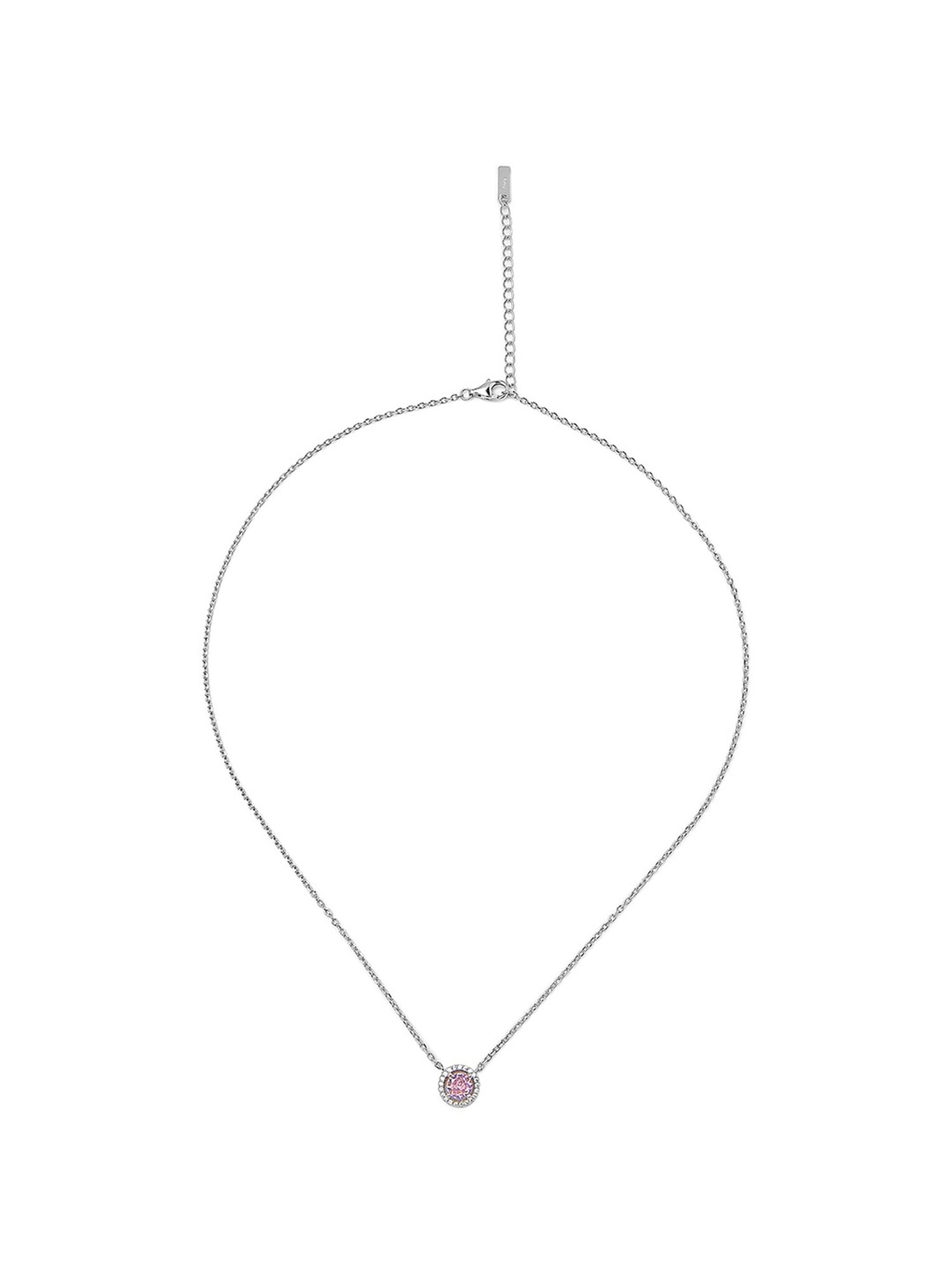 Silberry 92.5 Sterling Silver Pink Pixie Necklace