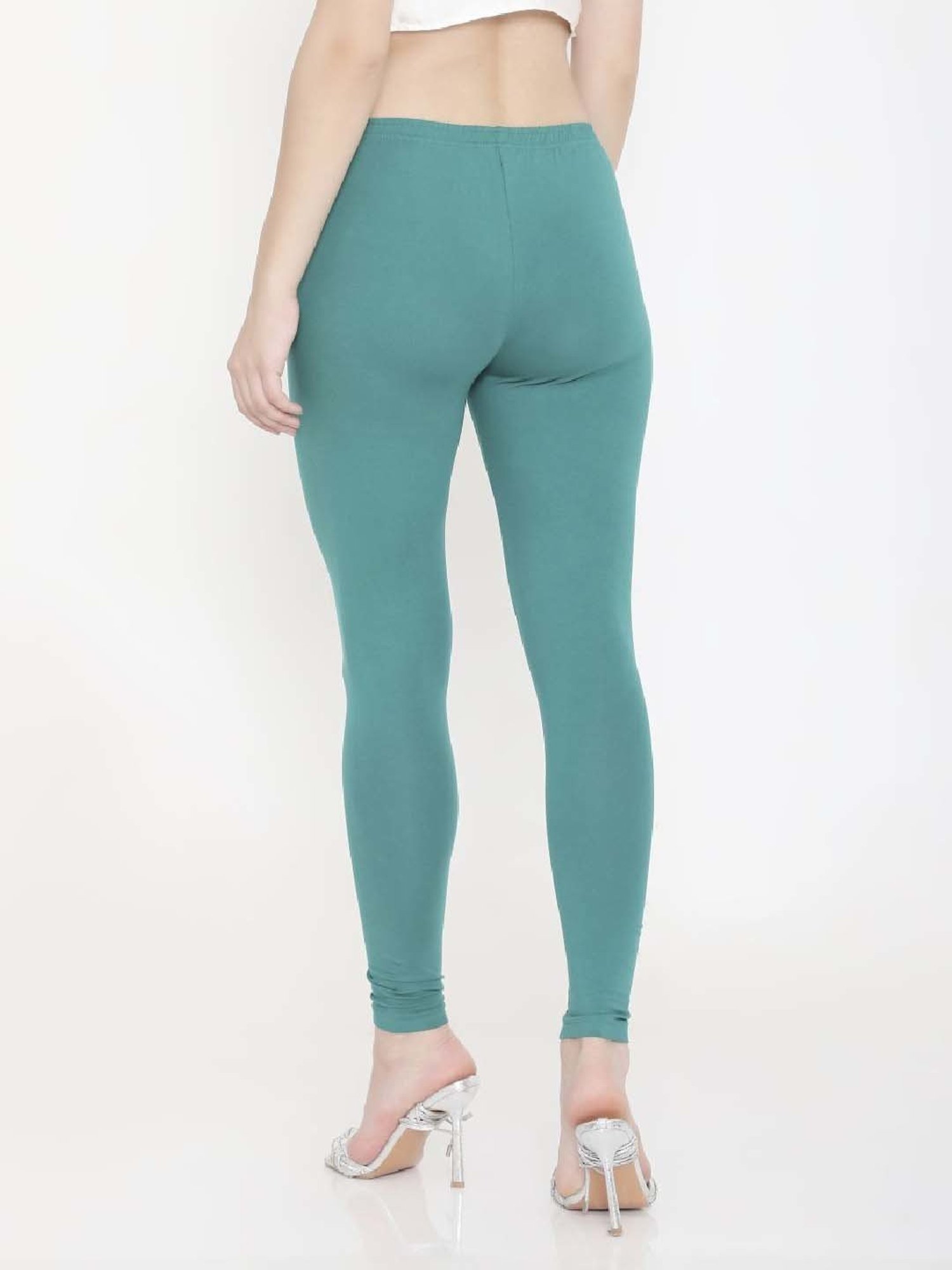 FEELINGS Green Plain Leggings