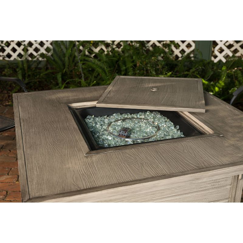 Langhorne Square Aluminum LPG Fire Pit - Light Brown - Fire Sense