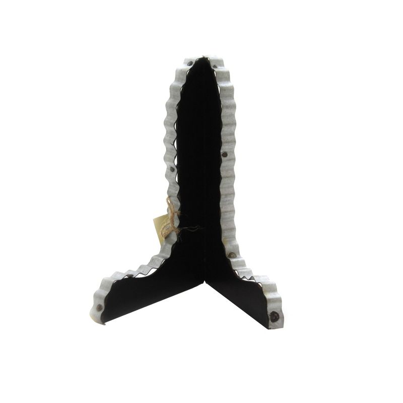 Home & Garden 6.0" Black Galvanized Easel Mini Picture Frame Holder Round Top Collection  -  Decorative Easels Or Stands