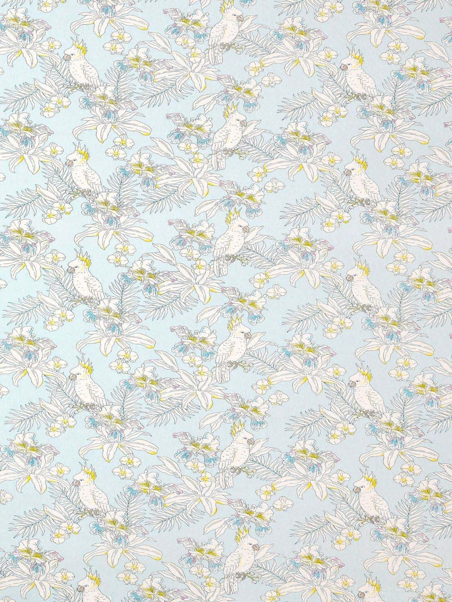 Haus & Kinder blue and Yellow Cotton 144 TC Tropical Bird Printed King Bedsheet with 2 Pillow Covers