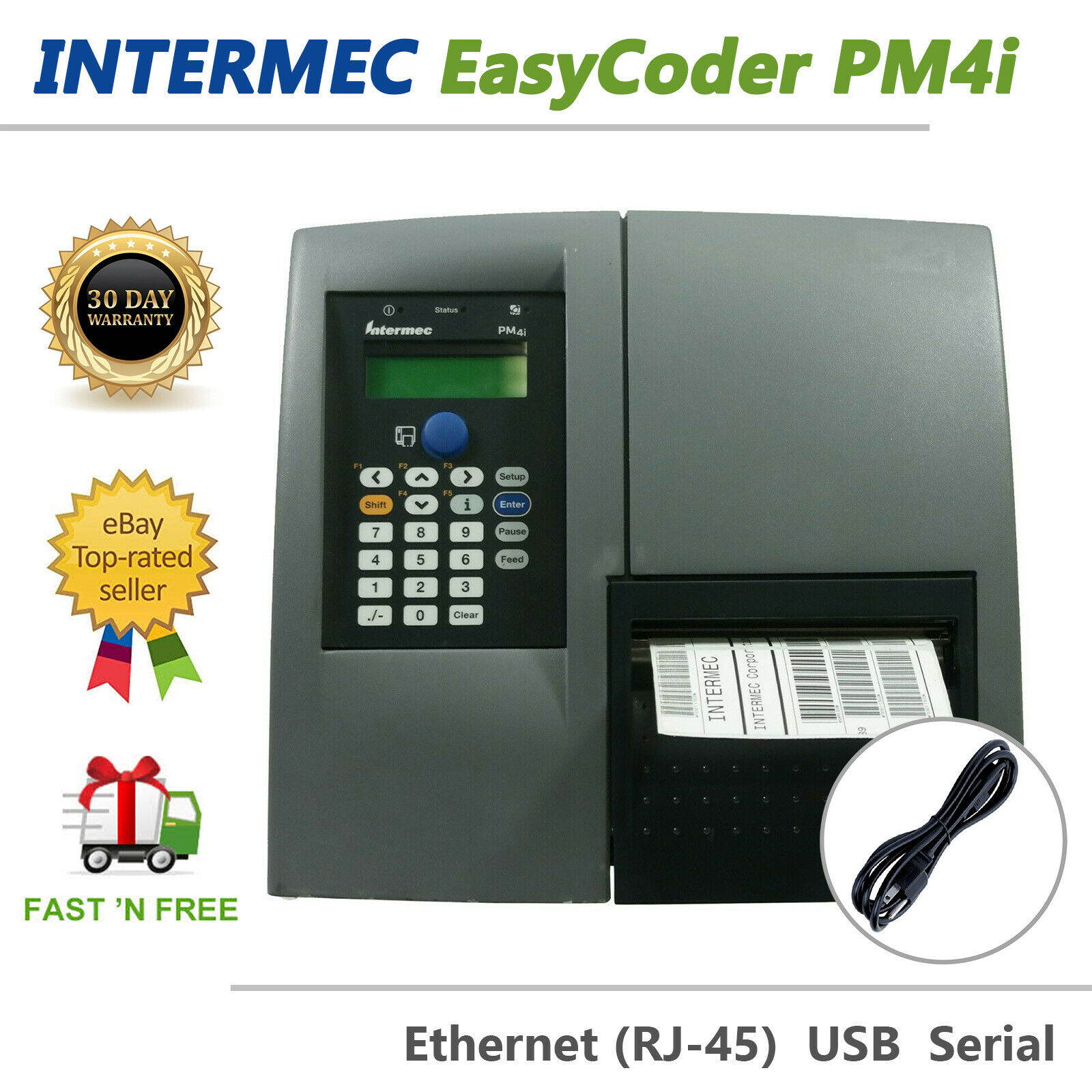Intermec EasyCoder PM4i Thermal Transfer Label Printer PM4D010000000020 USB LAN