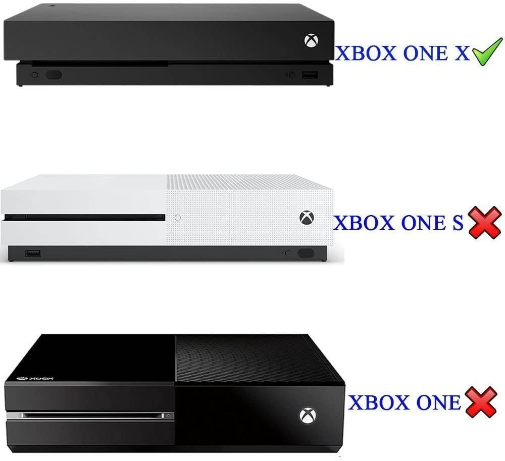 eXtremeRate Horizontal Dust Cover for Xbox One X Project Scorpio Console, Soft Neat Lining Dust Guard, Silicone Dust Stopper Plug Cover Set for Xbox One X