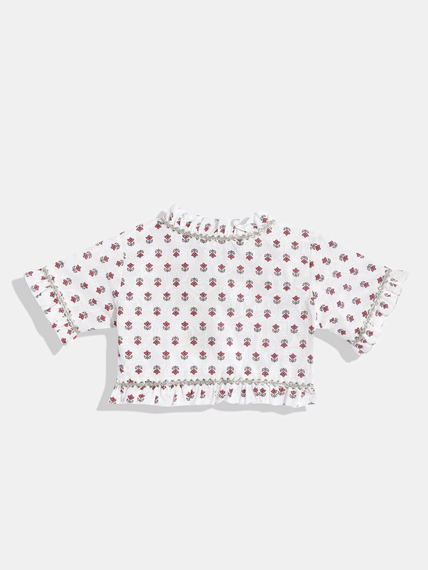 A Little Fable Kids Red & Beige Embellished Lehenga Choli