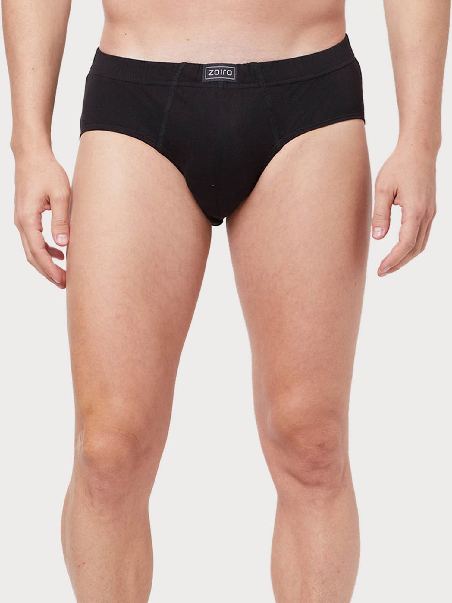 Zoiro Black Cotton Regular Fit Briefs - Pack Of 2