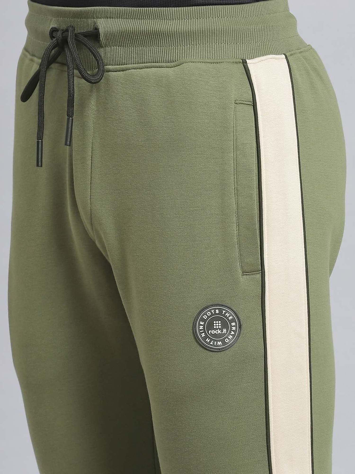 Rock.it Light Olive Regular Fit Striped Tracksuit