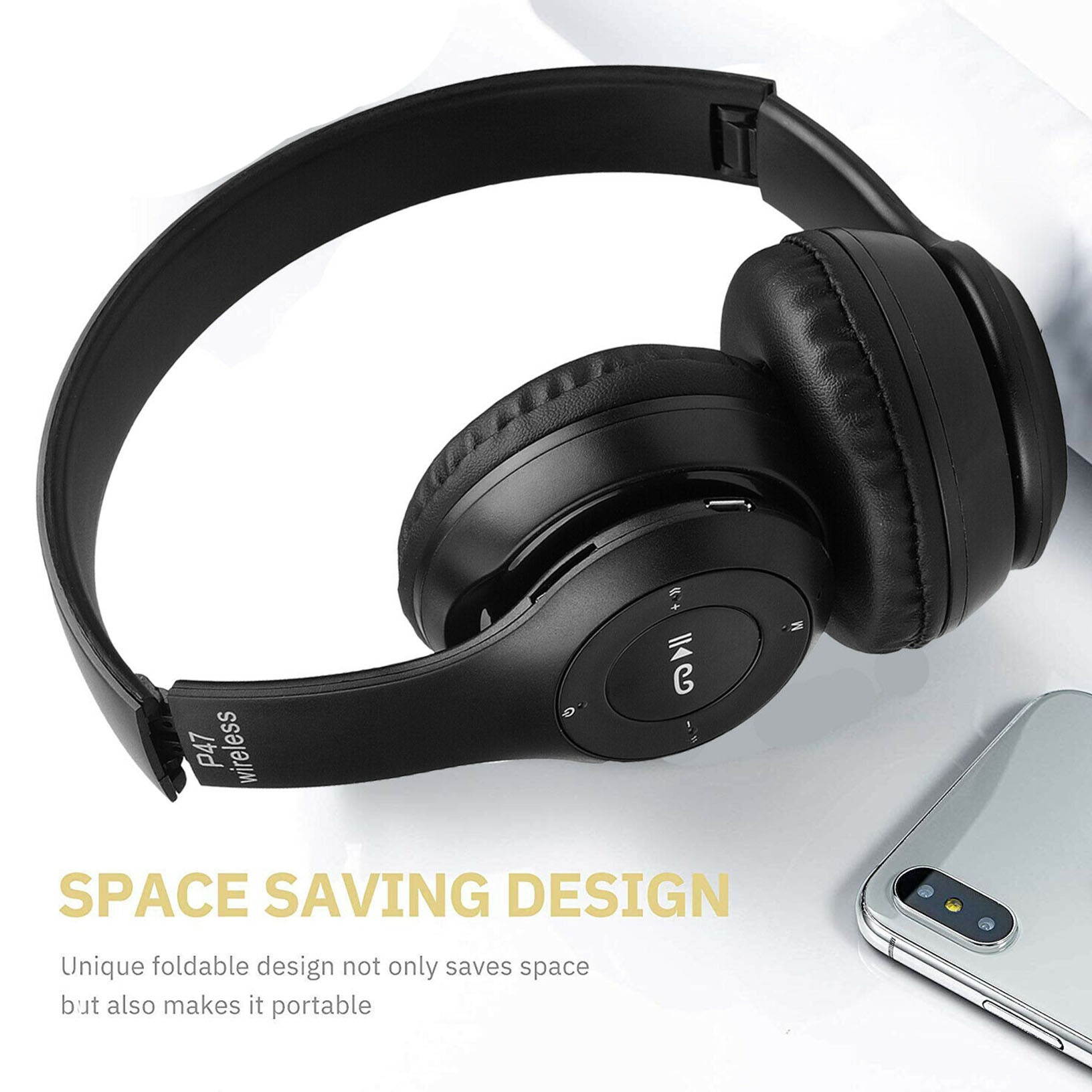 Bluetooth Wireless Headphones Over Ear Foldable Stereo Noise Cancelling Headset