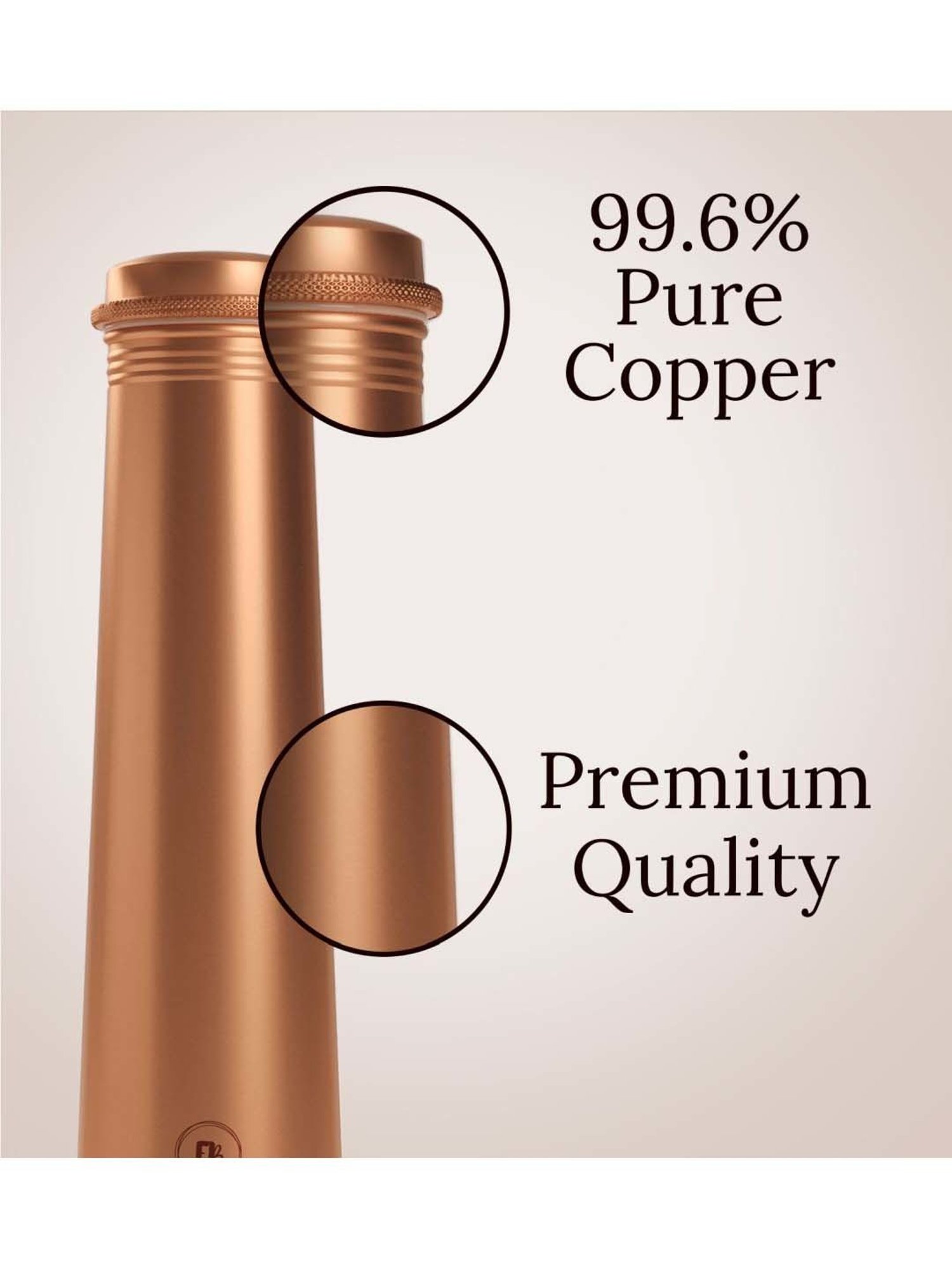 Everything Beautiful Reddish Brown Copper Water Bottle - Slim (0.75 L)