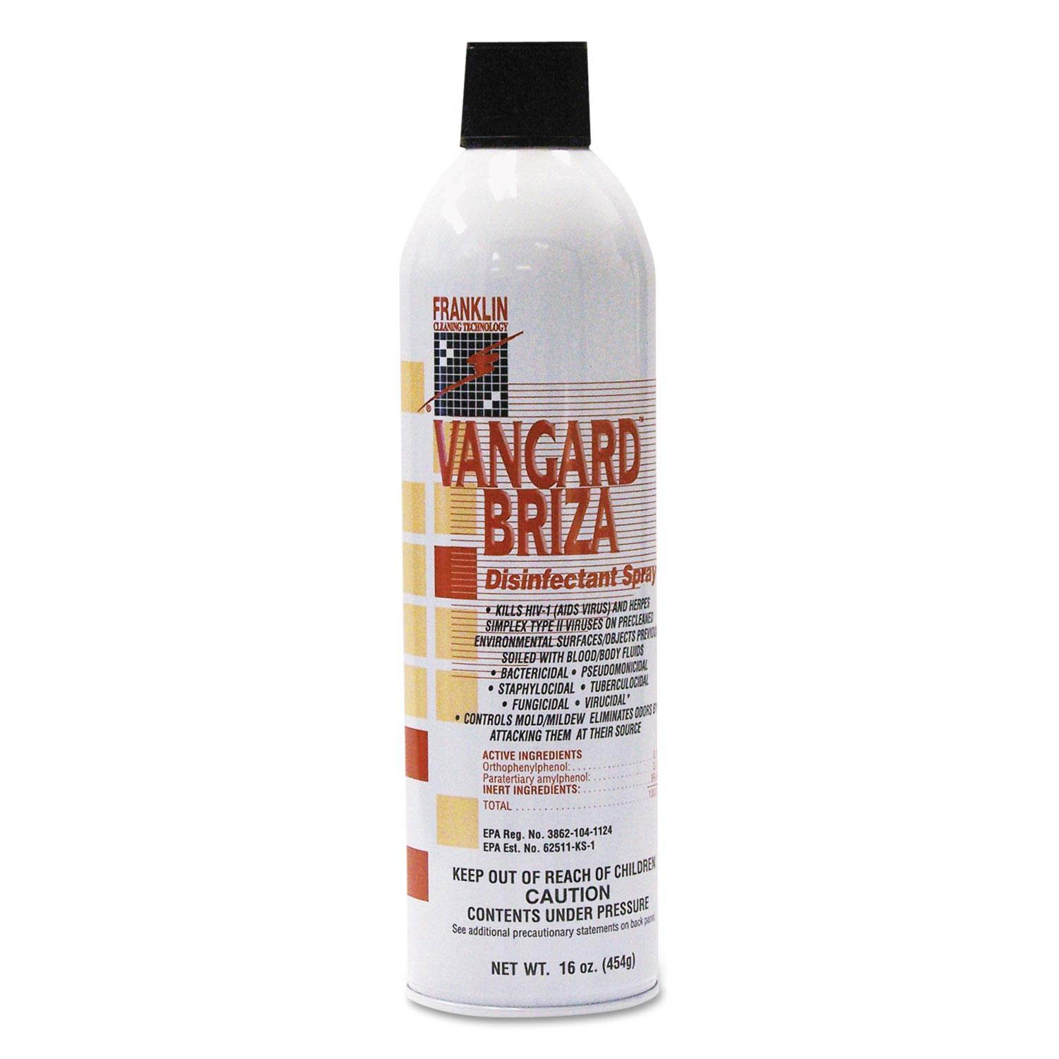 Vangard Briza Surface Disinfectant/space Spray, Linen Fresh, 16oz Aerosol, 12/ct