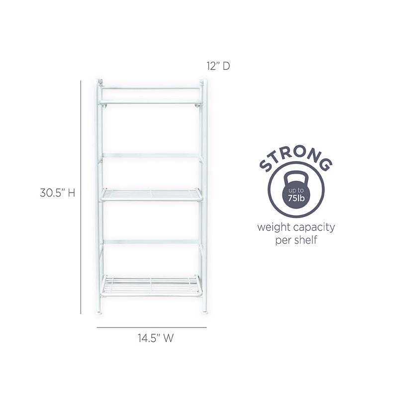 Flipshelf 3 Tier Narrow Wire Shelf White