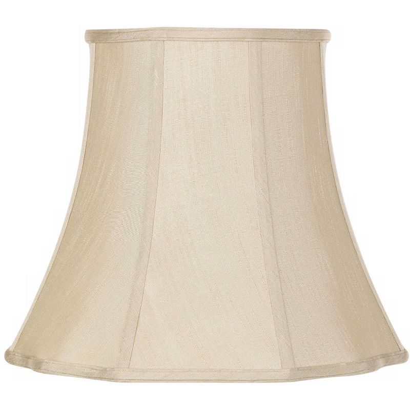 Imperial Shade Taupe Medium Bell Lamp Shade 10" Top x 16" Bottom x 14" Slant x 13.5" High (Spider) Replacement with Harp and Finial