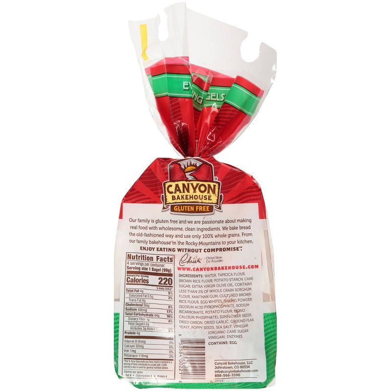Canyon Bakehouse Gluten Free Everything Bagels - 14oz/4ct