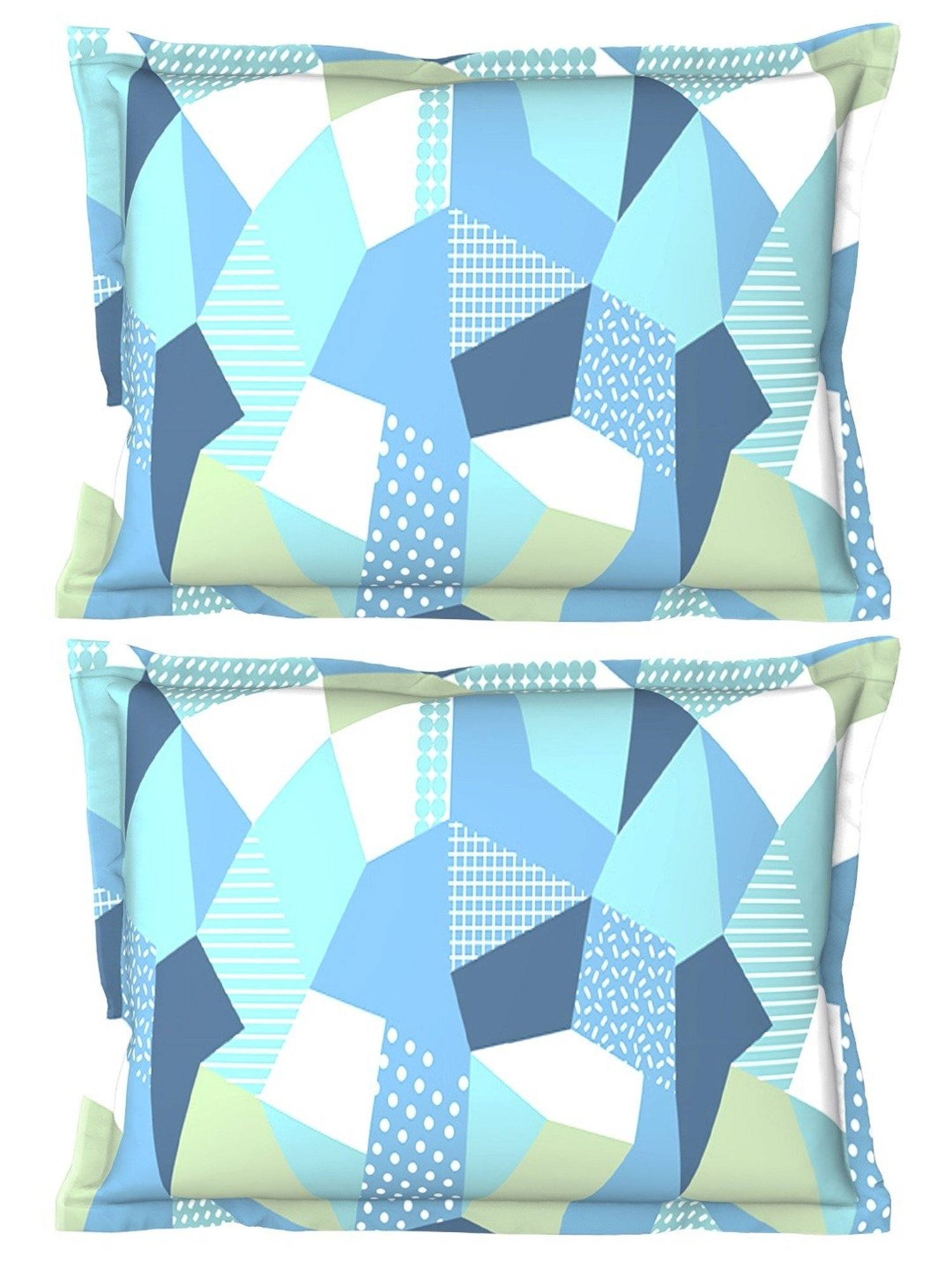 Petal Home Origami Abstract Multicolor 300 TC Cotton Pillow Covers - Set of 2