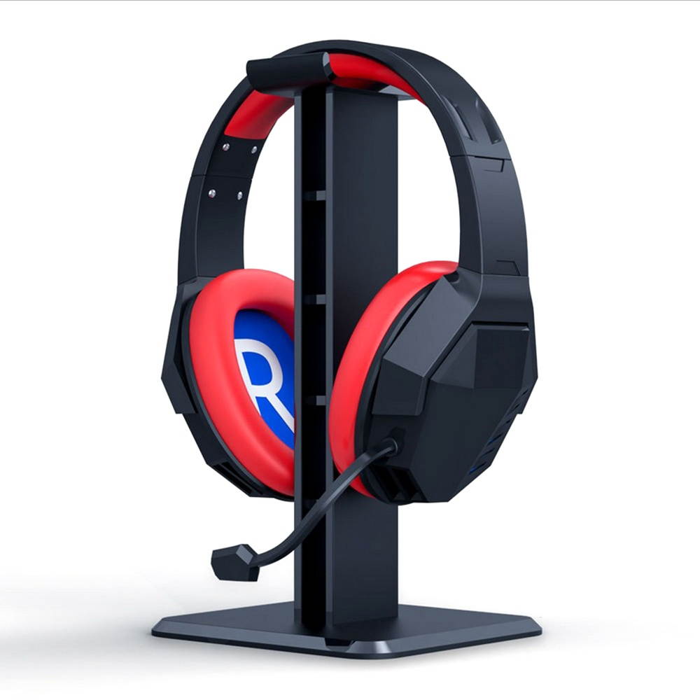 Convenient Headphone Stand Headset Holder All-in-One Solid Earphone Stand ABS Solid Base for All Headphones Fashion Display (Black)