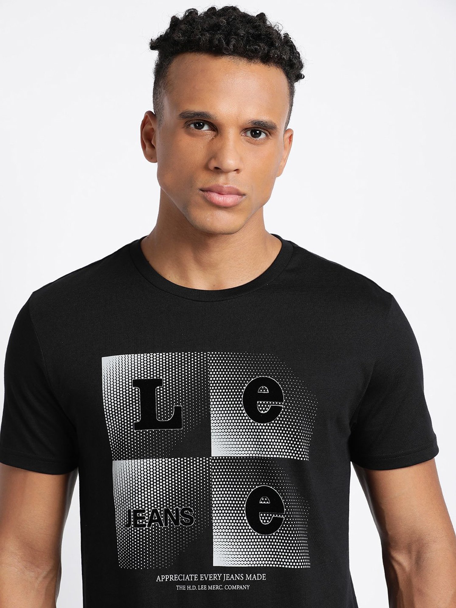 Lee Black Slim Fit Graphic Print Crew T-Shirt