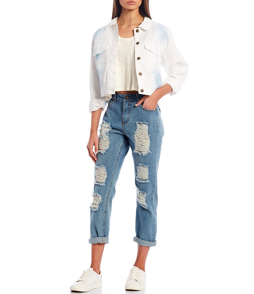 Sundown by Splendid Coordinating Joey Acid Wash Zip Front Hoodie