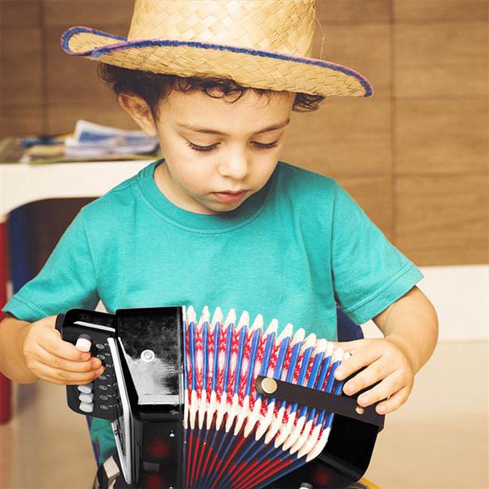 7-Key 2 Bass Kids Accordion Children's Mini Musical Instrument Easy to Learn Music Black
