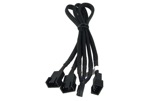 Phobya 4-Pin PWM to 3x 4-Pin PWM Cable - 30cm | Black (81098)