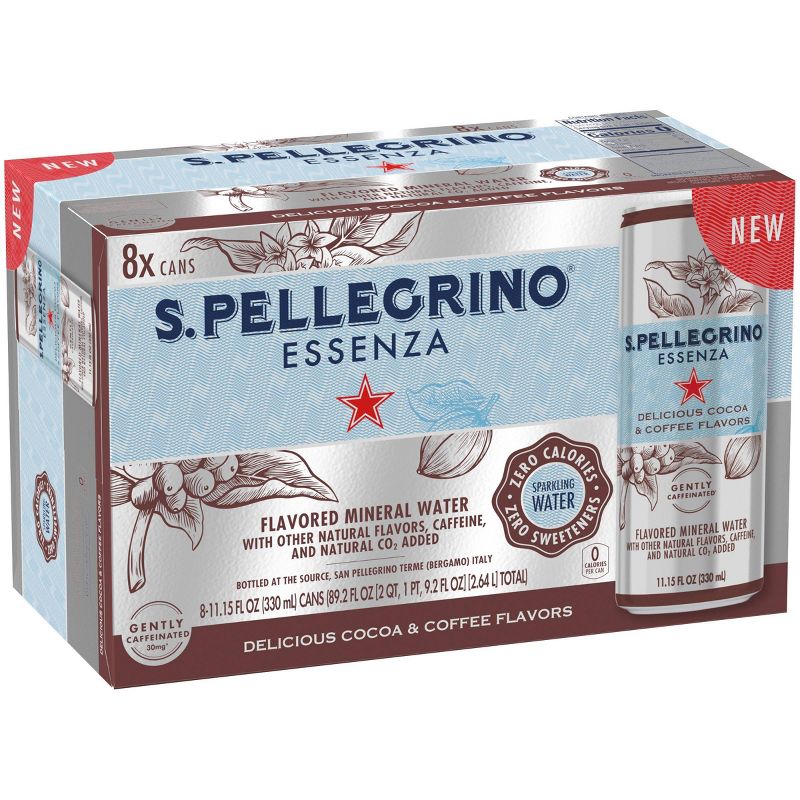 S.Pellegrino Essenza Delicious Cocoa & Coffee Flavors - 8pk/11.15 fl oz Cans