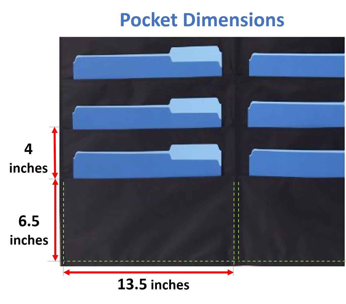 30 Pocket Storage Chart Hanging File Cascading Organizer (Black) by WiBiz Office - Perfect for Classroom, School, Office or Home use - Organize your Assignments, Files, Paper & More
