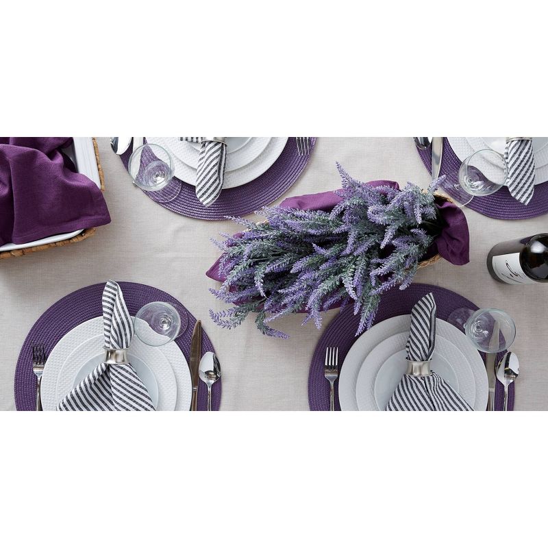 Set of 6 Variegated Round Woven Placemat Purple - Design Imports