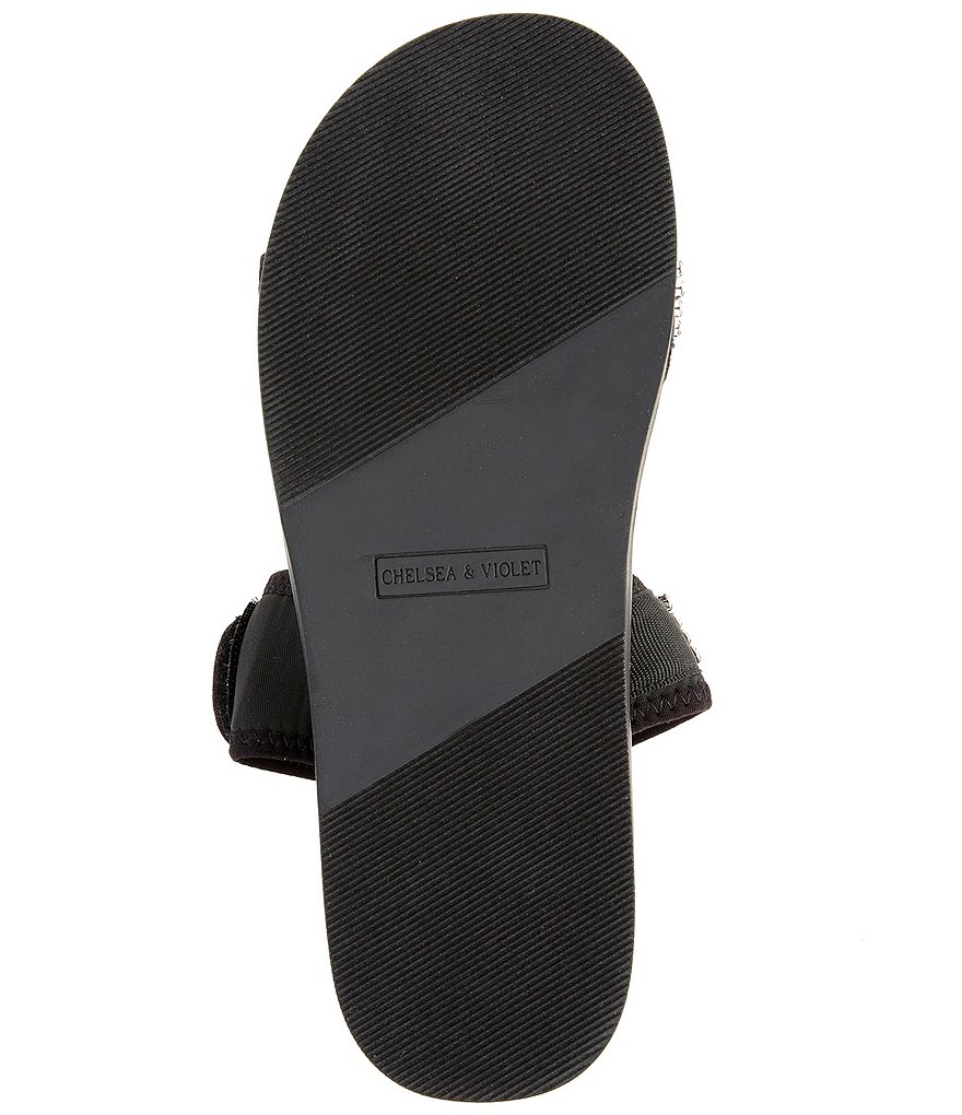 Chelsea & Violet Alici Rhinestone Two-Banded Flatform Sandals