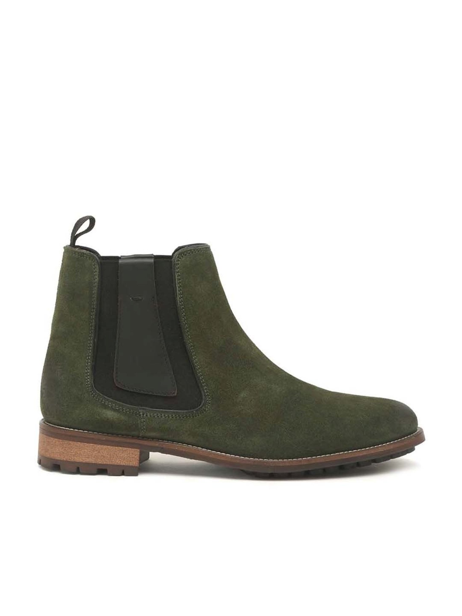 Teakwood Leathers Men's Olive Chelsea Boots