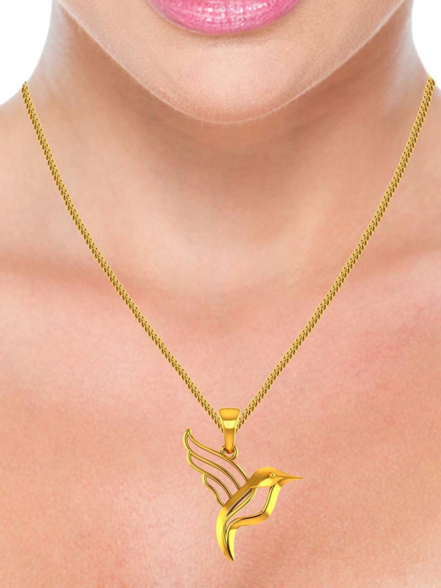 P.C. Chandra Jewellers 18k Yellow Gold Bird-shaped Pendant for Women & Girls