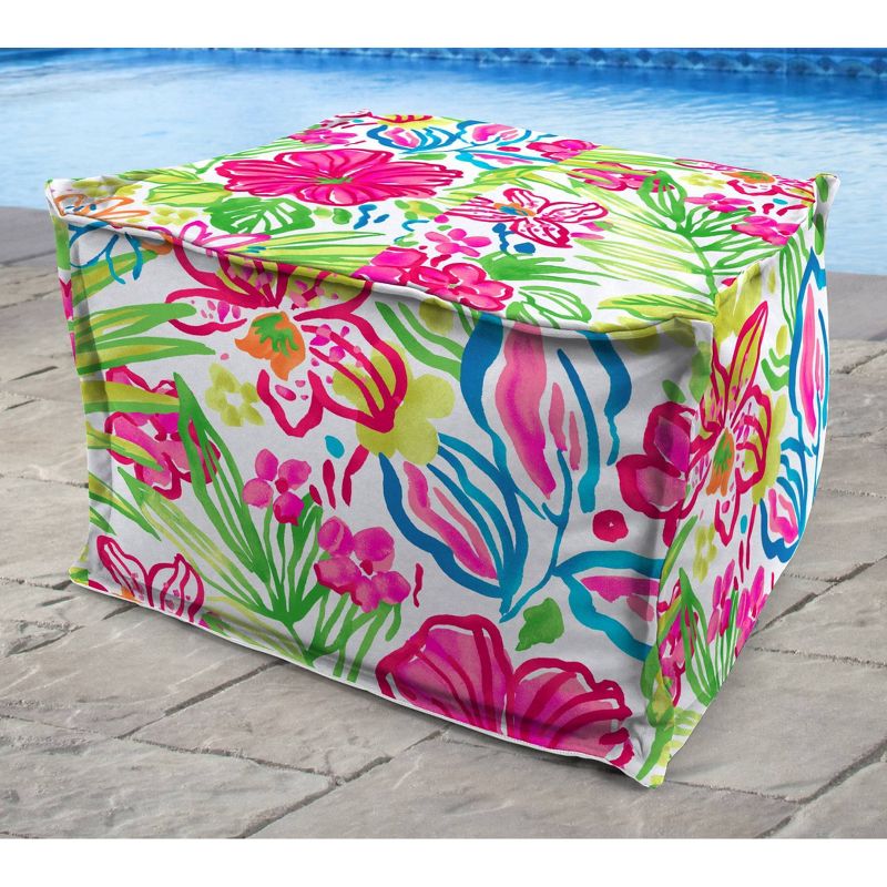 Outdoor Bean Filled Pouf/Ottoman In Valeda Island  - Jordan Manufacturing