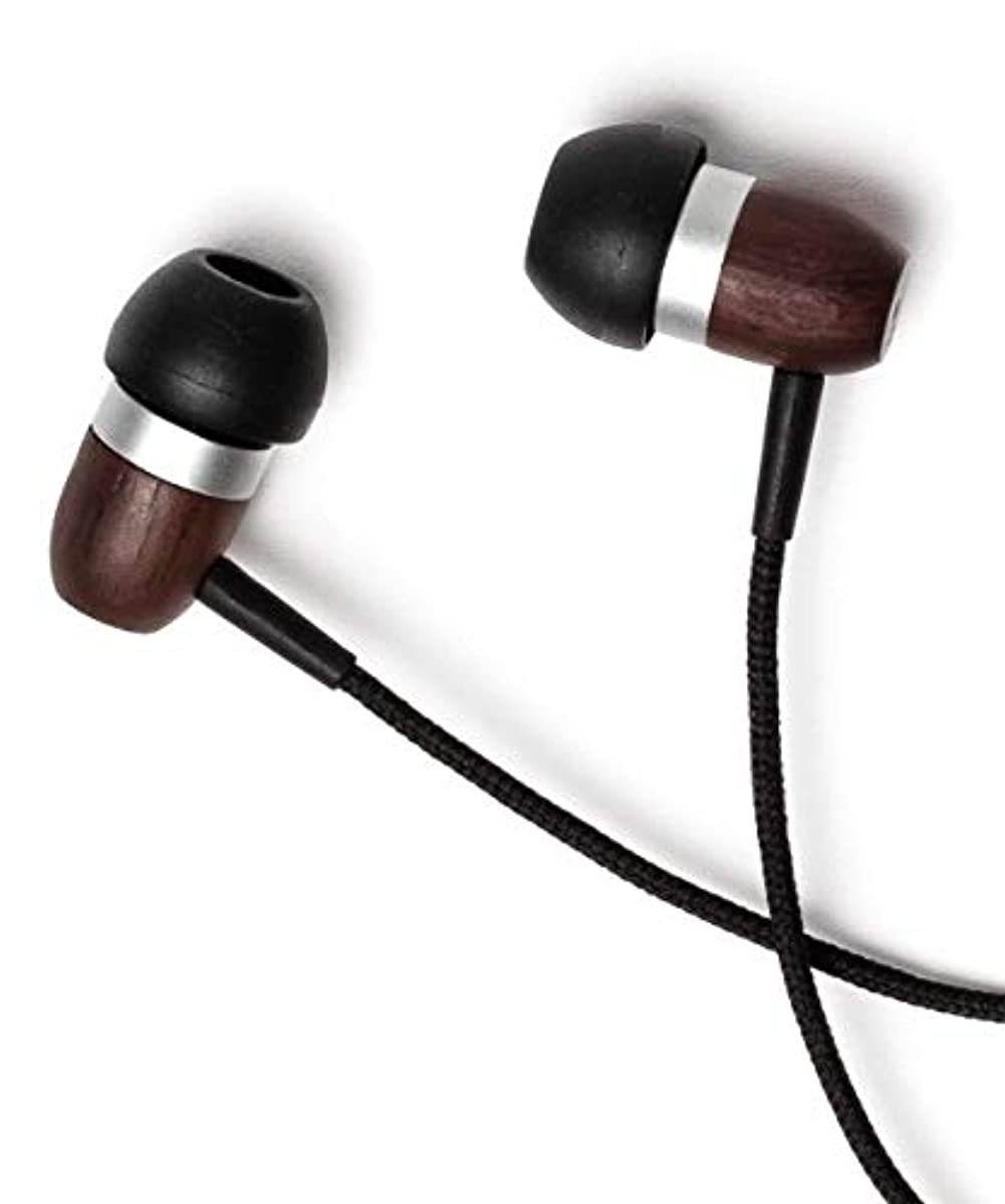 Symphonized GLXY Premium Genuine Wood in-Ear Noise-isolating Headphones with Mic and Nylon Cable (Ebony)