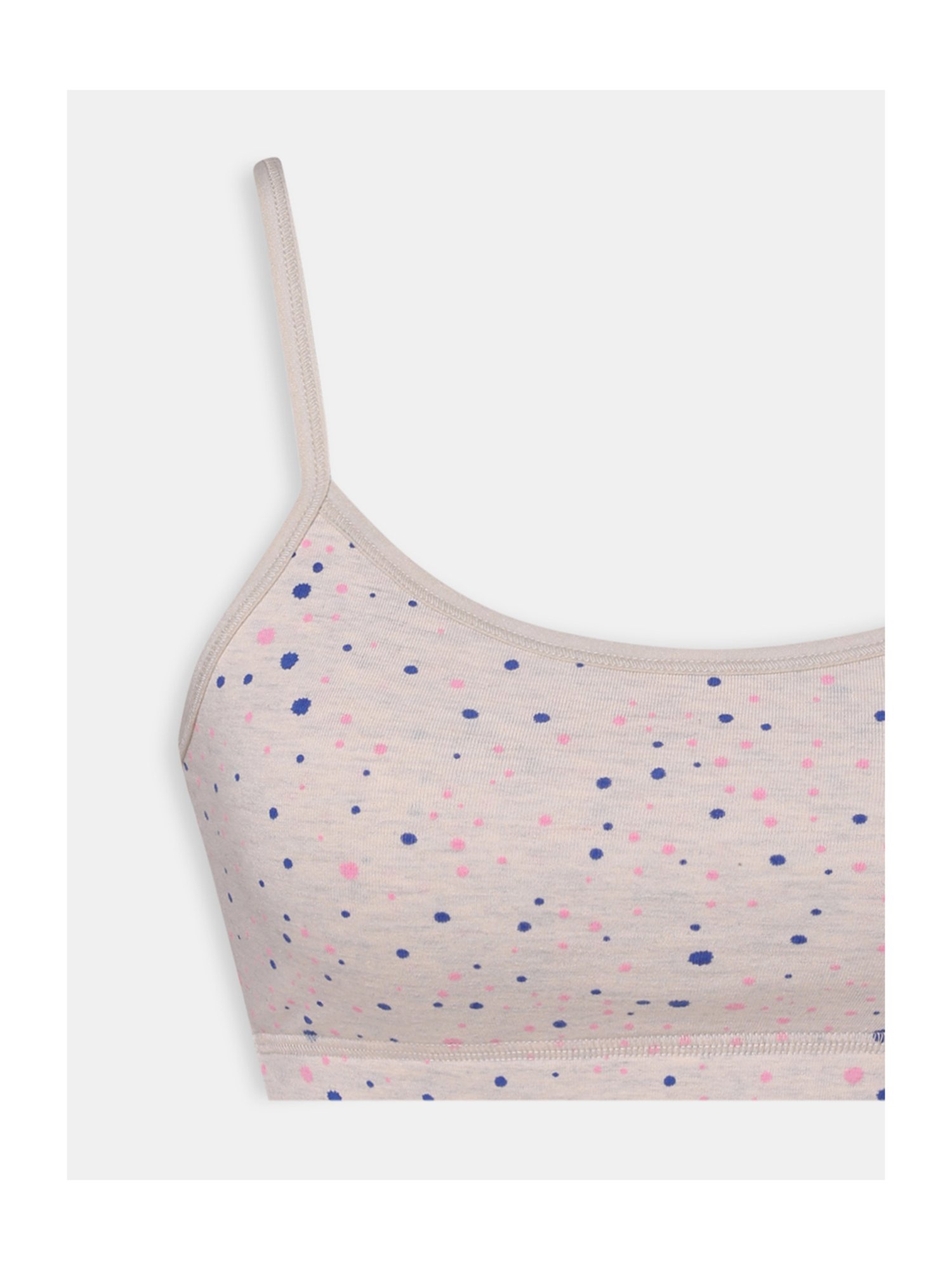 Sillysally Kids Beige & Pink Printed Bralettes (Pack Of 2)