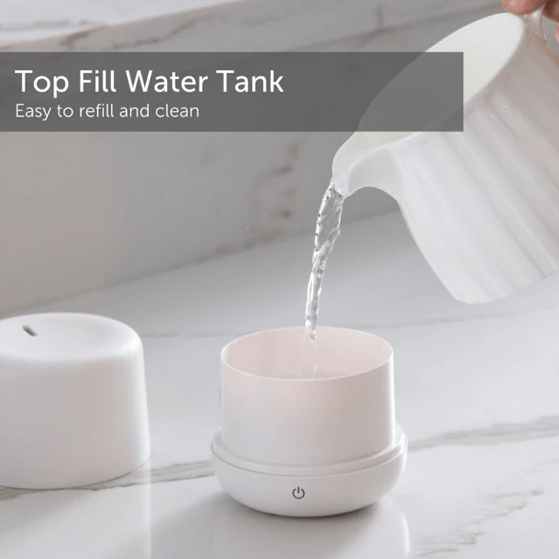 Noma CTI0437332 0.1 Liter Portable Travel Office Ultrasonic Cool Mist Small Room Portable Humidifier with 8 Hour Runtime and Automatic Shutoff, White