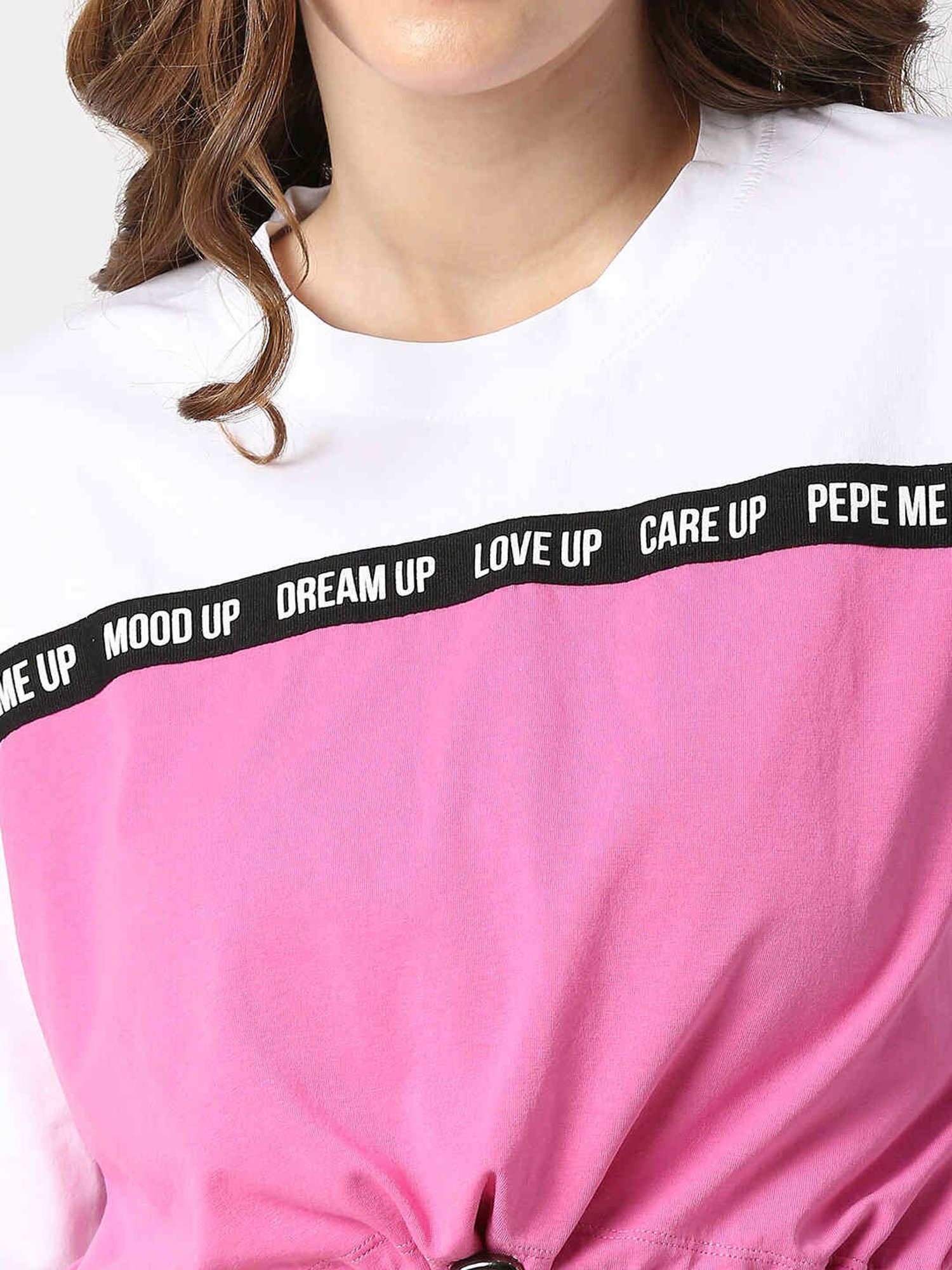 Pepe Jeans White & Pink Color-Block T-Shirt