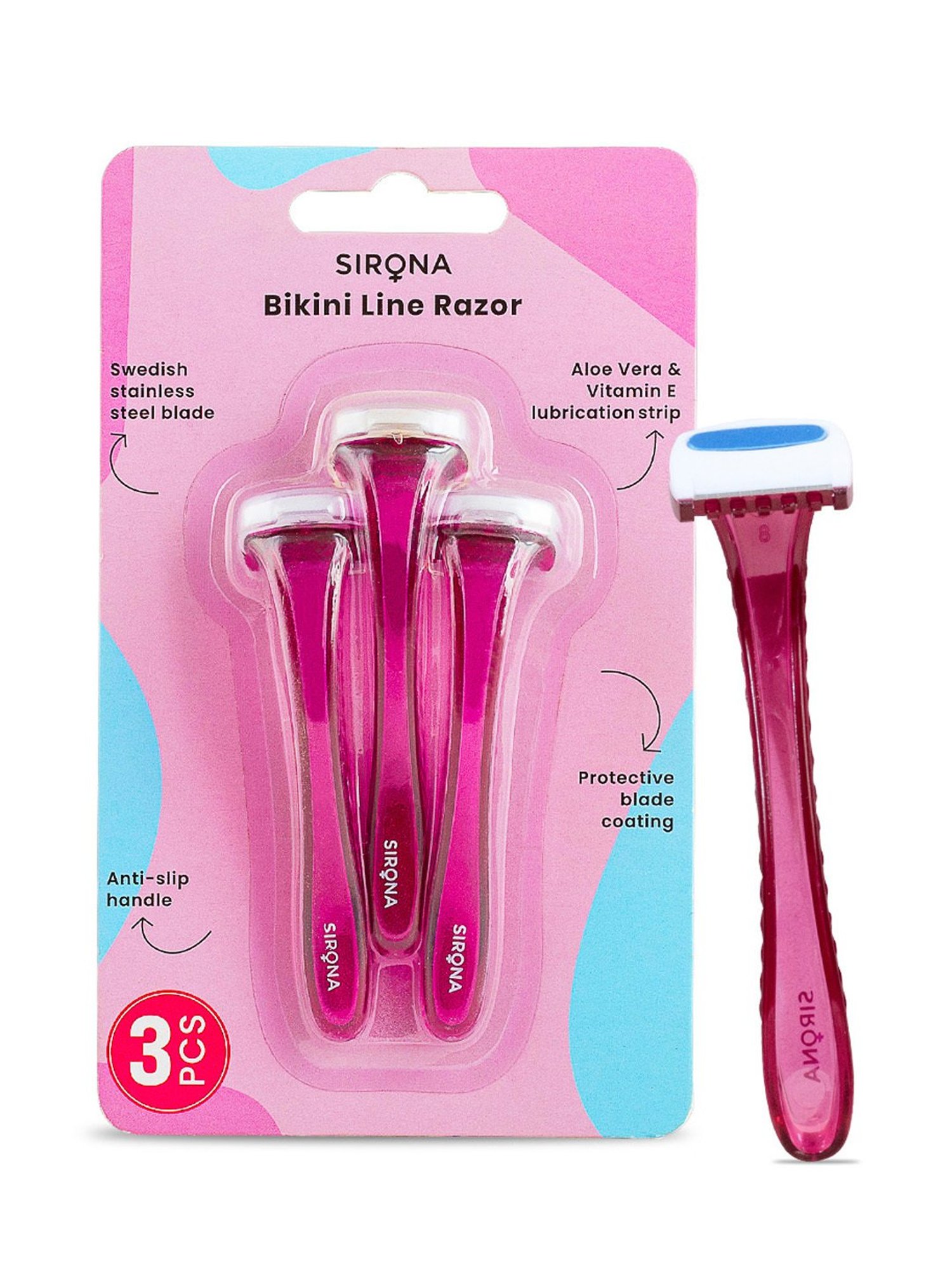 Sirona Bikini Line Razor for Women - Pack of 3