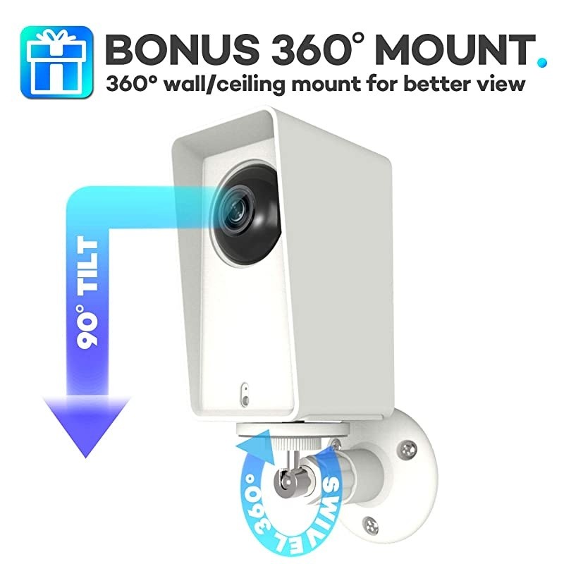 cam pan Protective Case with Wall Mount Bracket Weather Proof Adjustable for Indoor and Outdoor AntiSun Glare and UV Protection Very Easy to Install 2PACK White