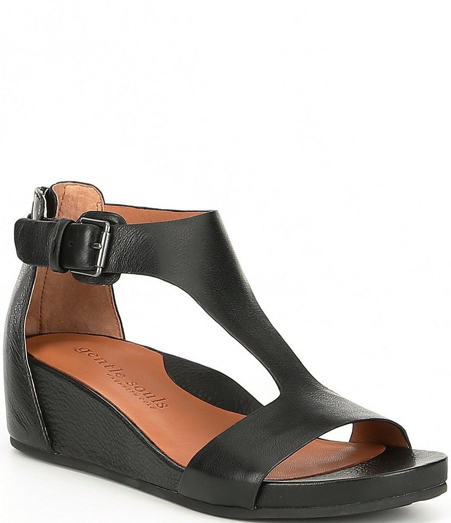Gentle Souls Gisele Leather Wedge Sandals